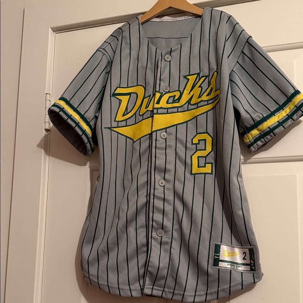 Vintage Ducks Striped Gray Baseball Jersey